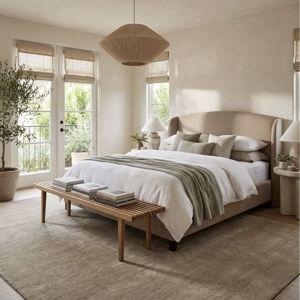 Arrel Speckled Wool-Blend Rug | Fawn
