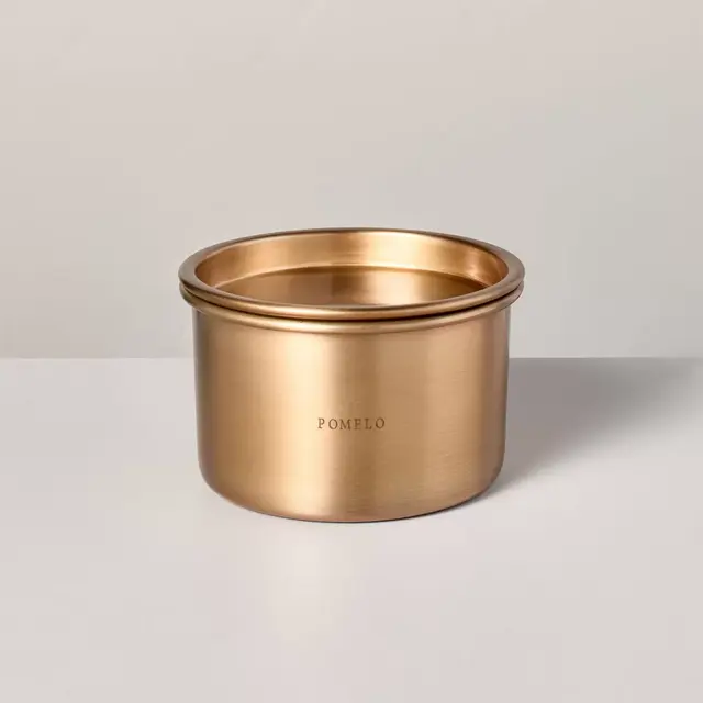 Lidded Metal Pomelo 4-Wick Jar Candle Brass Finish 20oz - Hearth & Hand™ with Magnolia