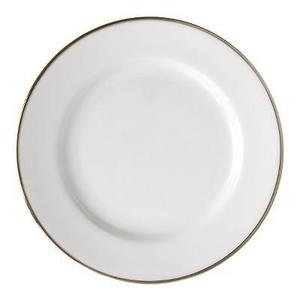 10 Strawberry Street Silver Line Porcelain Bread & Butter Plates White/Silver - Set of 4