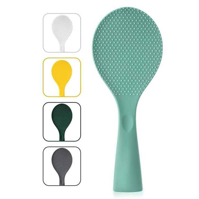 FireKylin Rice Paddle, Silicone Standing Rice Spatula with Non Stick Rice Spoon Paddle Heat Resistant Rice Cooker Spoon, Serving Spoon for Rice(Tiffany)