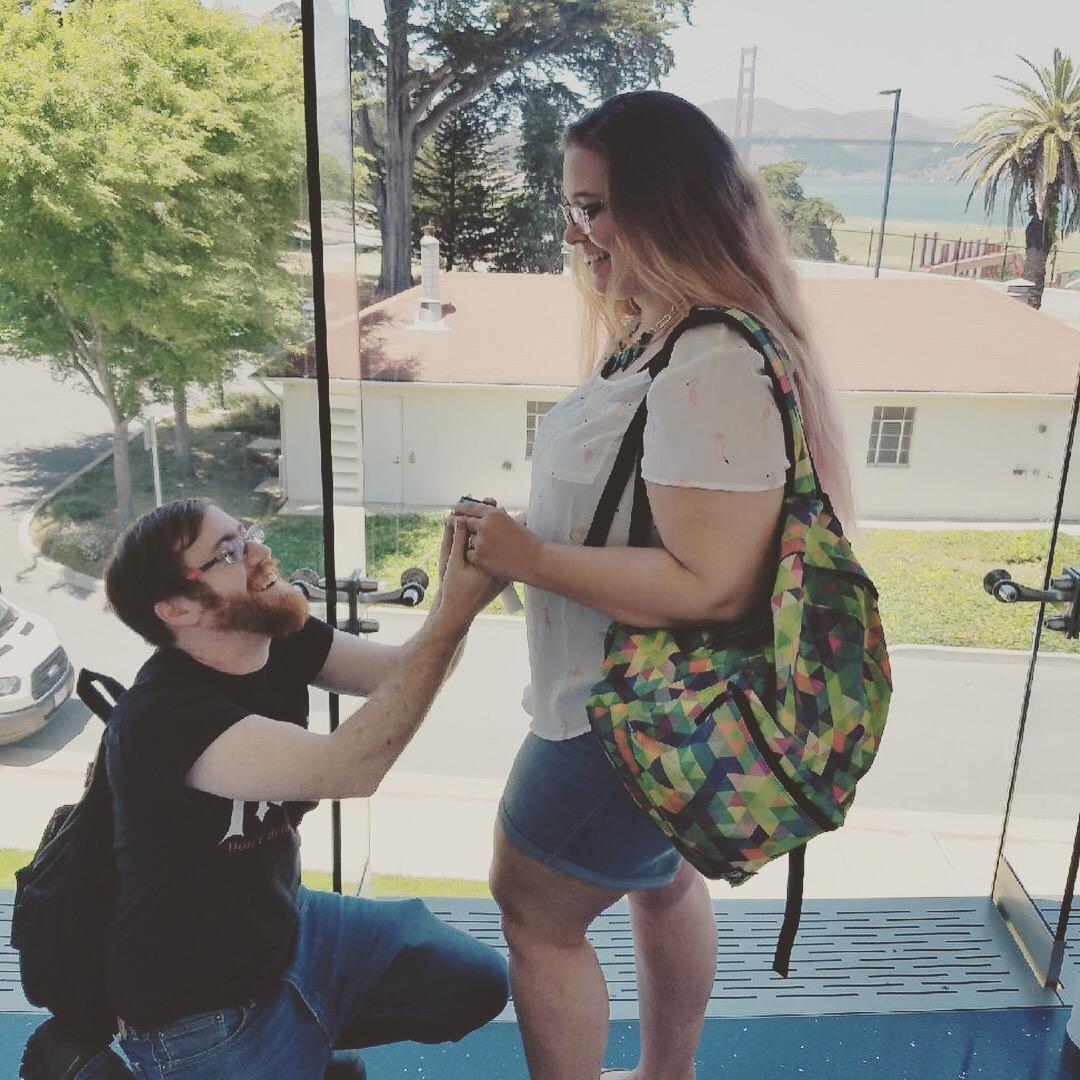 Steven popped the question on Becky’s 29th Birthday at the Walt Disney Family Museum in San Francisco.