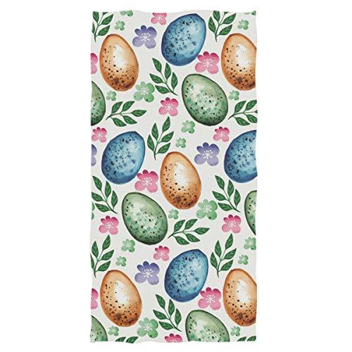 Whaline Easter Kitchen Towel 4 Pack Easter Bunny Rabbit Dish Towels 18 x 28  Inch Colorful Stripes Hand Drying Tea Towel for Spring Holiday Cooking
