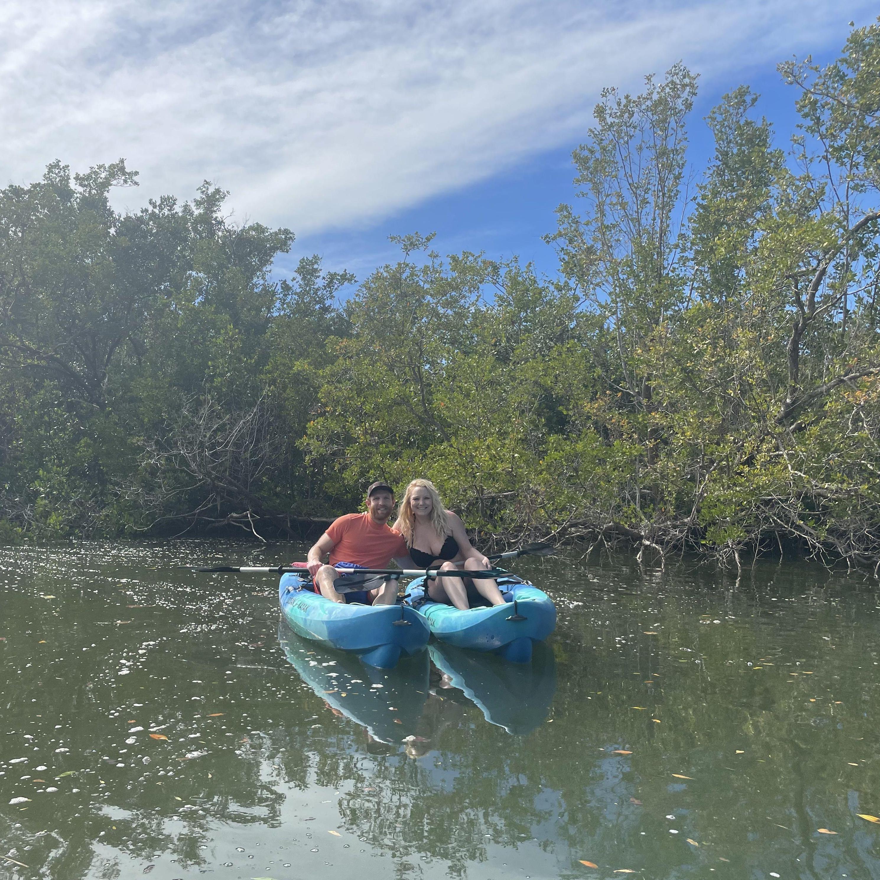 Kayaking next to manatees and a dolphin in Naples, FL!