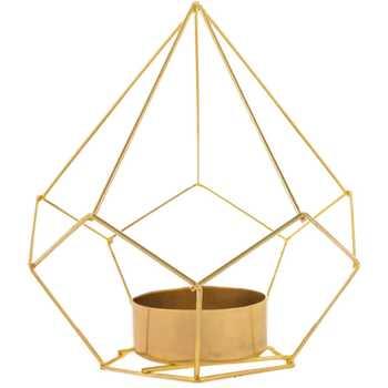 Gold Geometric Metal Candle Holder
