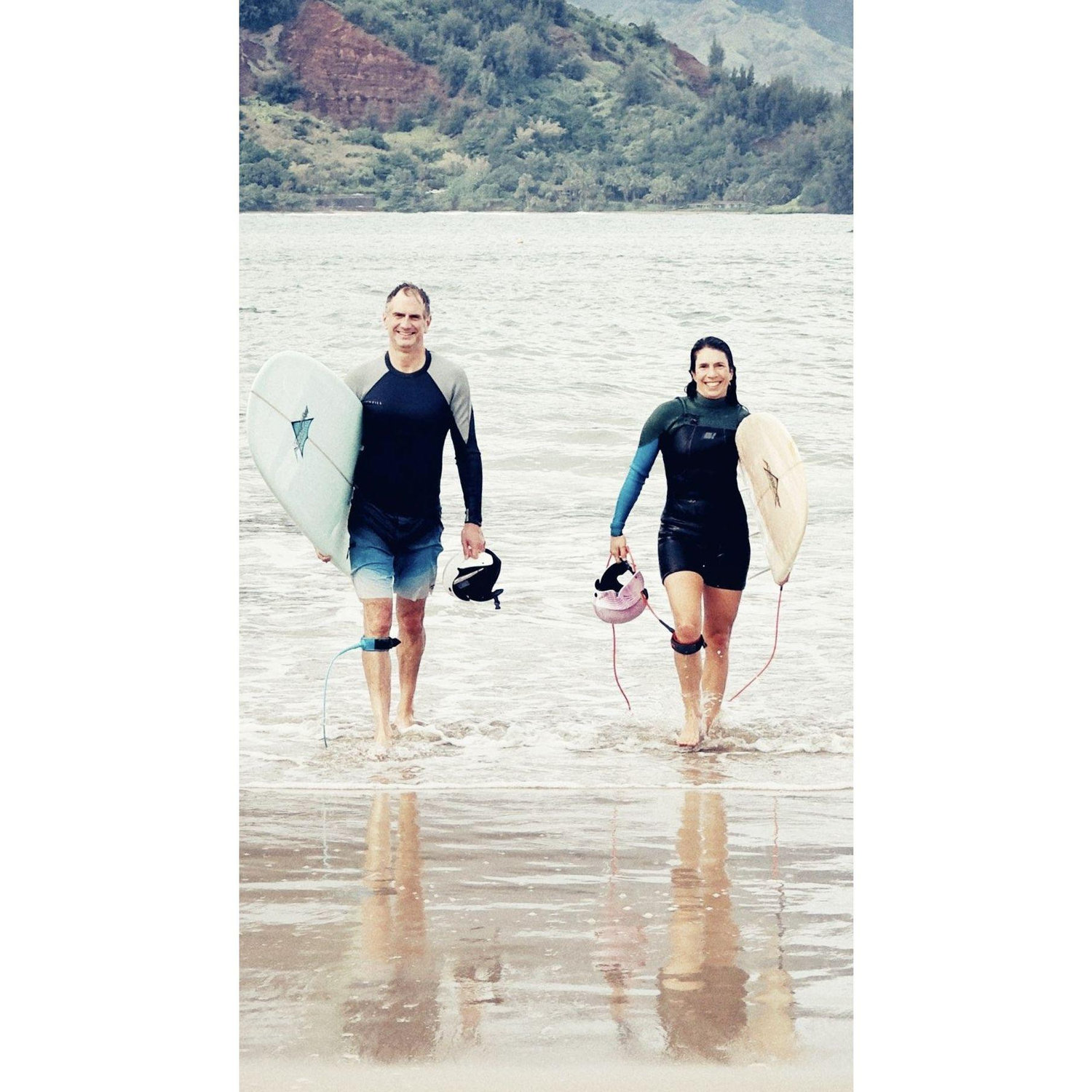 Exiting the water after a great surf session