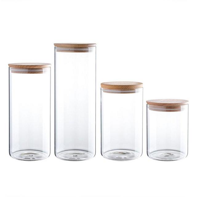 Clear Glass Storage Jar Set