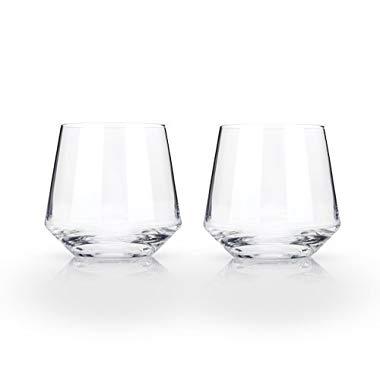 Viski 4527 Raye Crystal Cocktail Tumblers, 3.5"