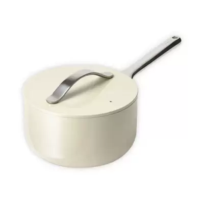 Caraway Ceramic Nonstick 3 qt. Aluminum Covered Saucepan