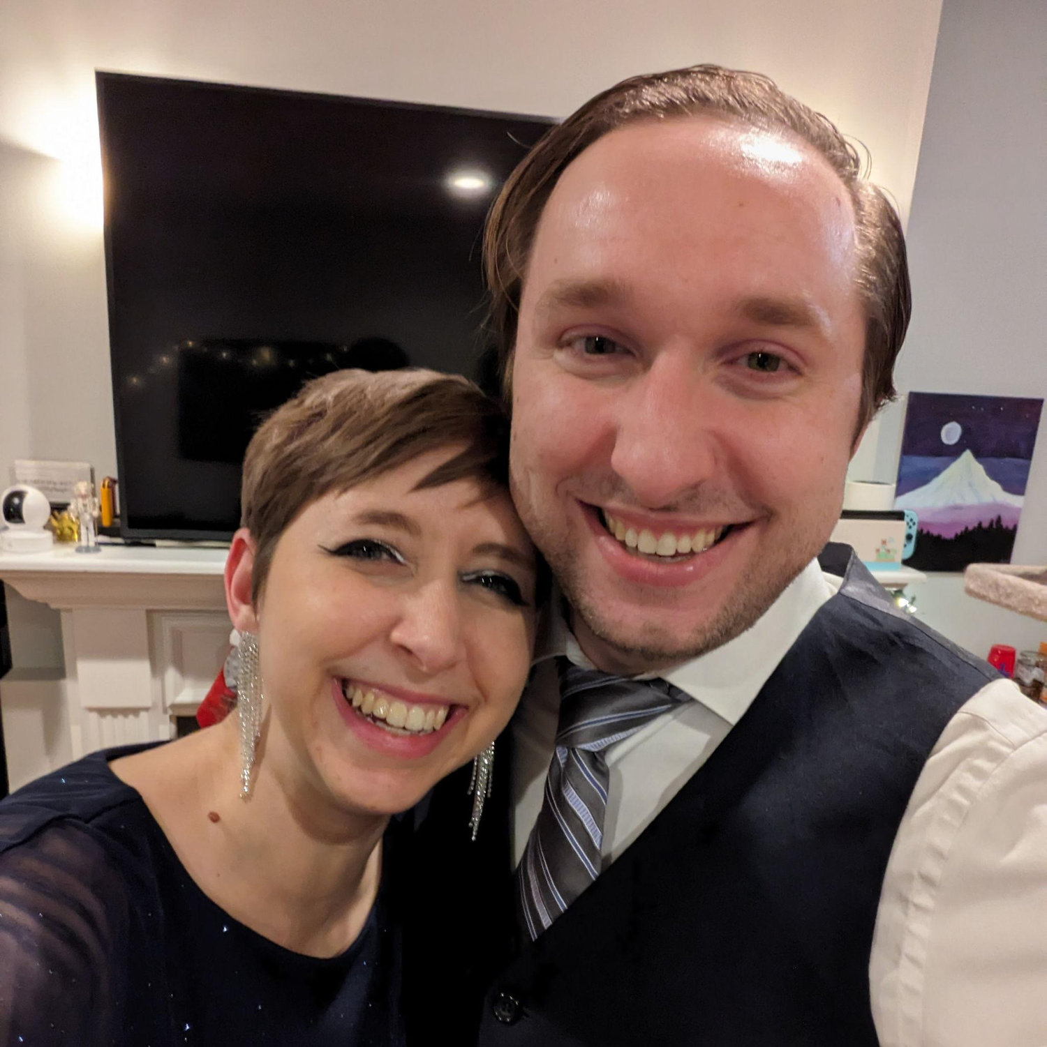 Erin and Brian go dancing on New Year's, 2023.