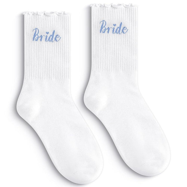 Etercycle Bride Ruffle Socks, Cute Frilly Bridal Socks Engagement Wedding Bridesmaid Gifts Bachelorette Party Decorations