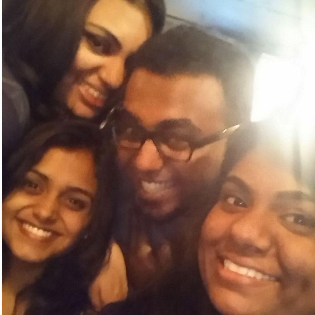 With our younger sisters aka the biggest cheerleaders of our relationship.