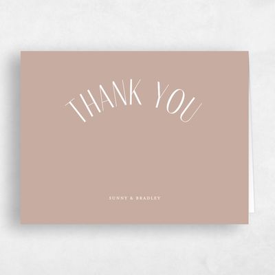 Latte, Brown Wedding Thank You - Lark Landscape