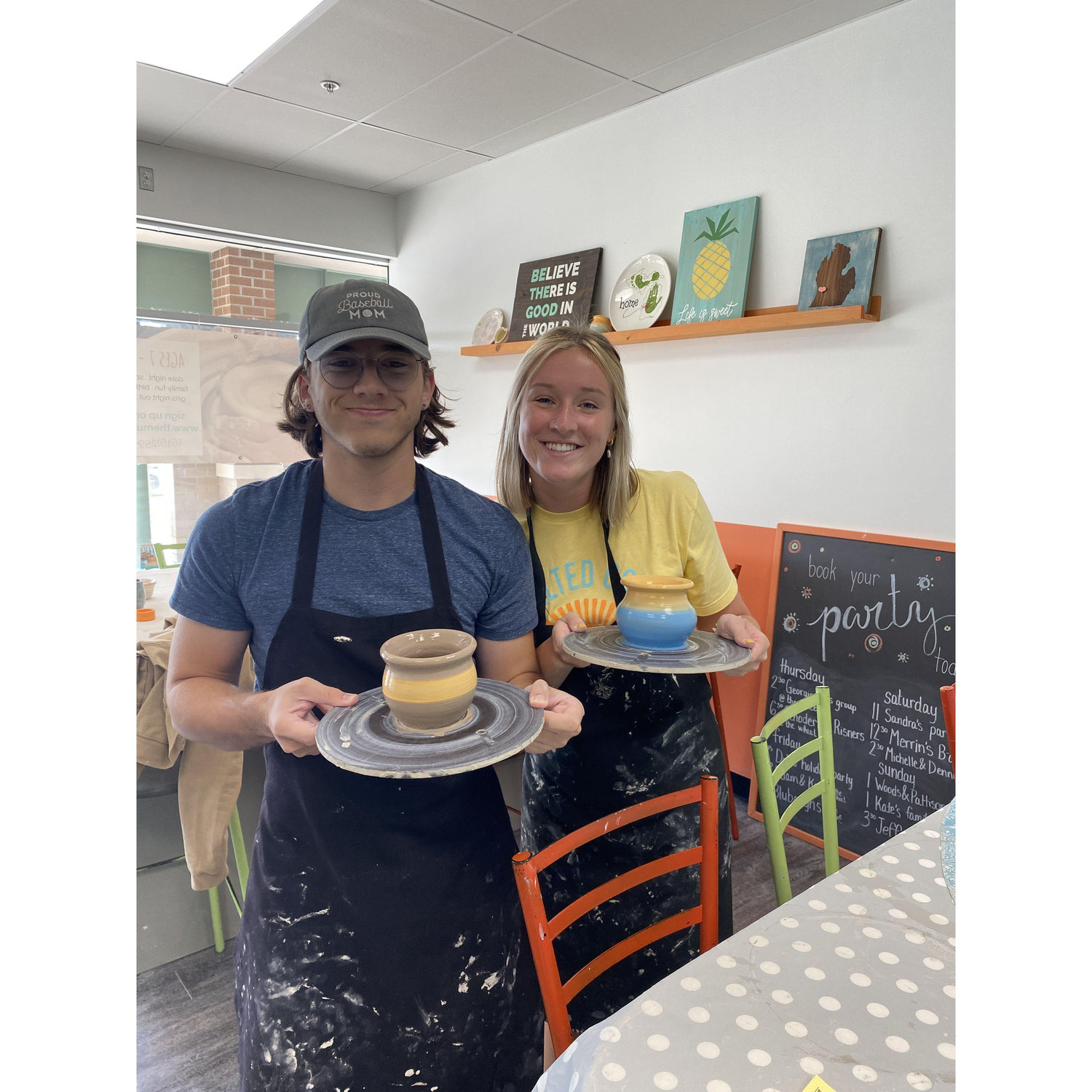 We took a pottery class together!