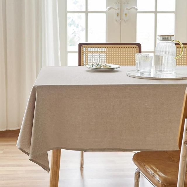 AUSSPVOCT Textured Tablecloth Rectangle 52x70 Water Resistant Spill-Proof Wipeable Table Cloth Wrinkle Free Fabric Dining Table Cover for Outdoor Christmas Holiday Parties Kitchen Tabletop Decoration