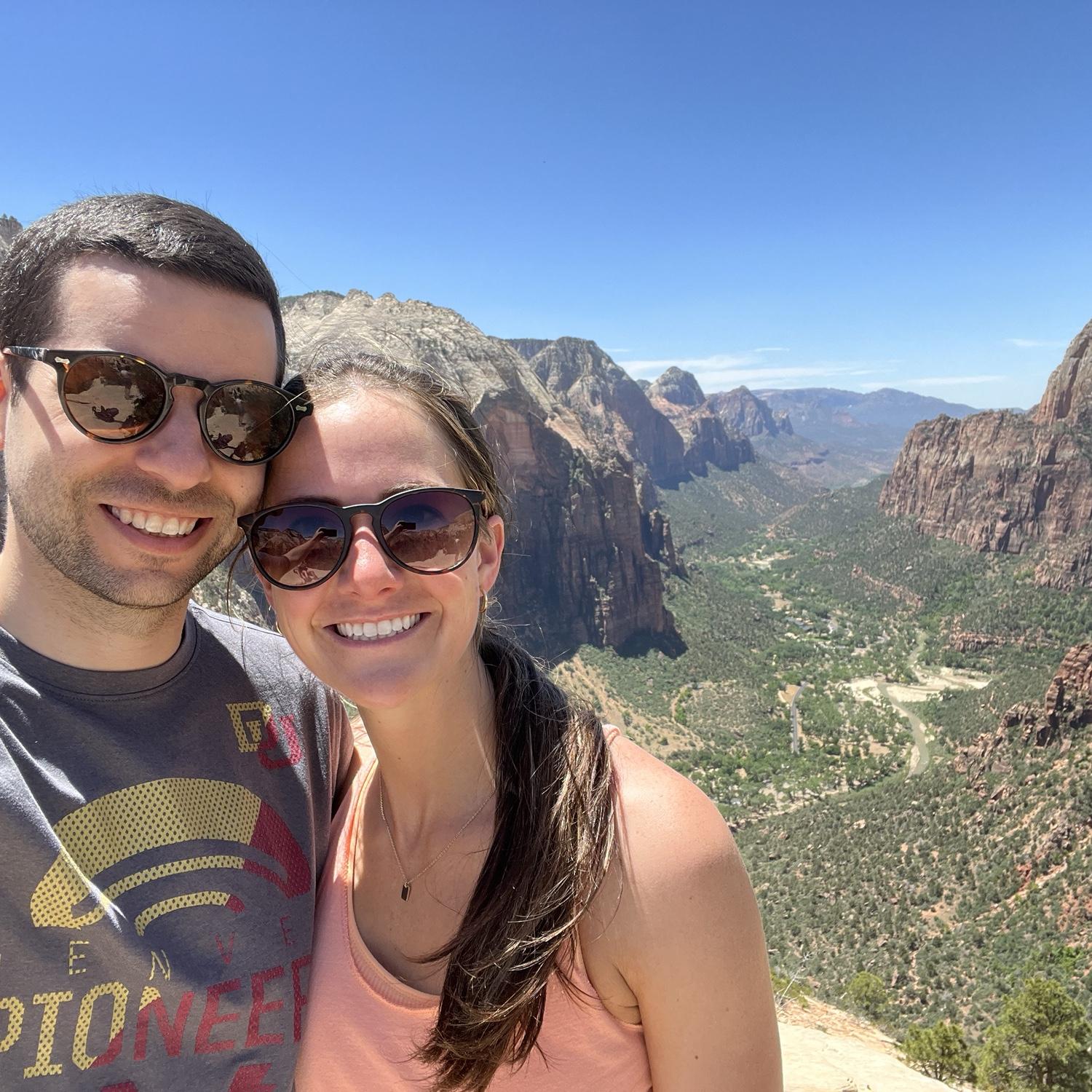 On top of Angels Landing in Zion National Park UT