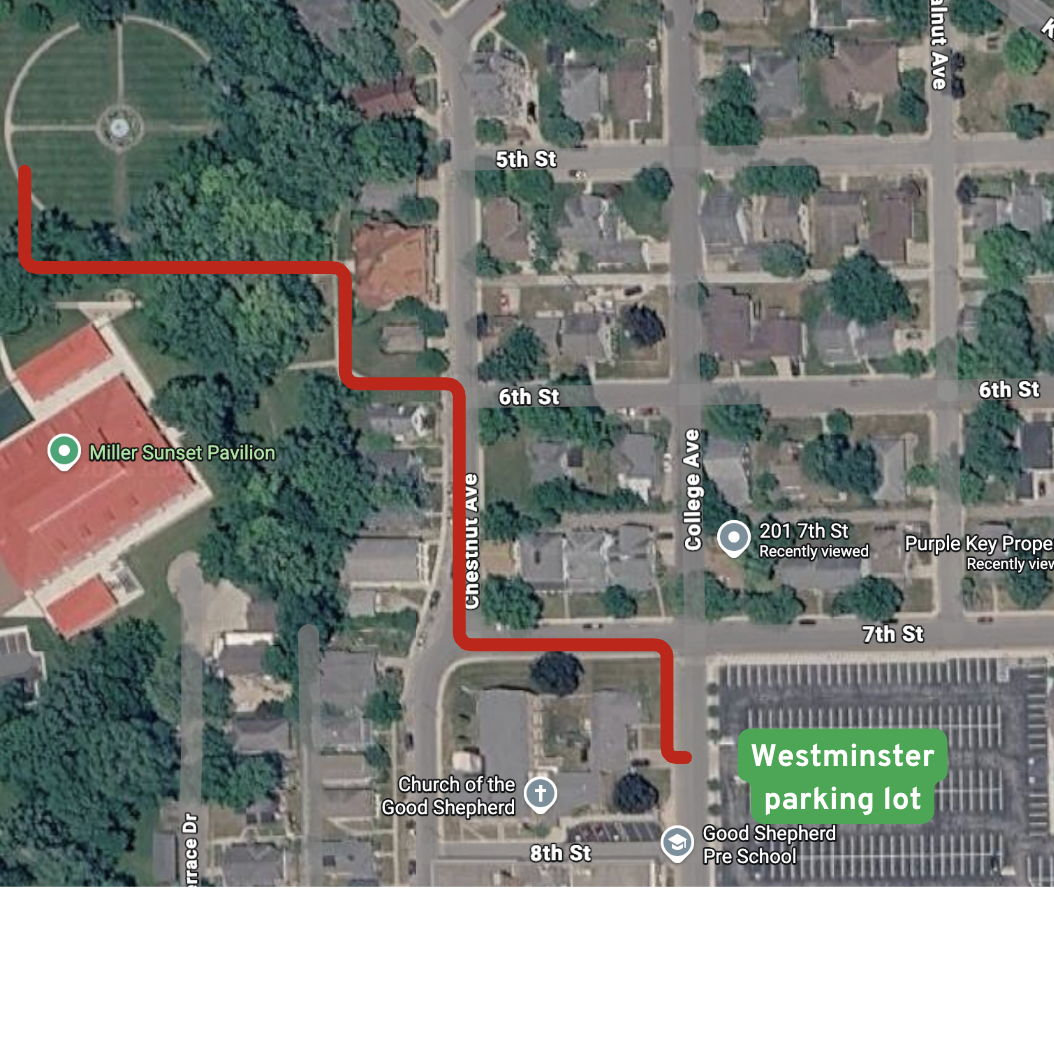 Westminster parking lot route