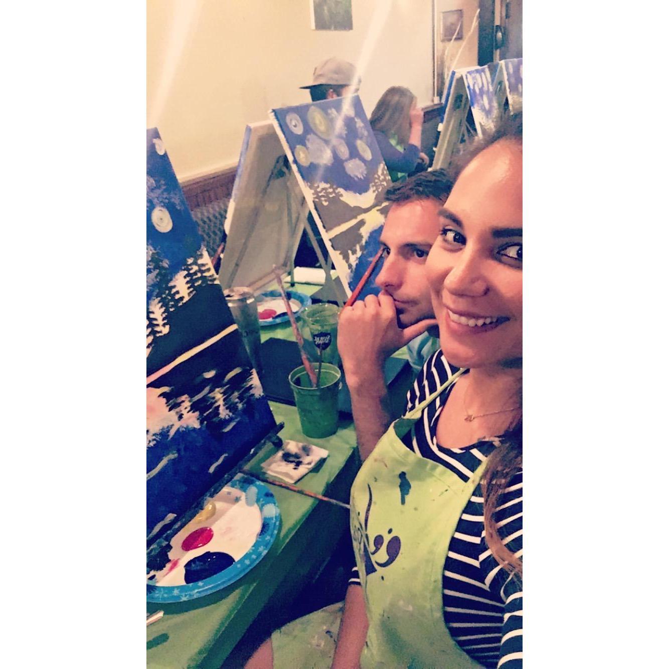 I love to paint, but I think Will was there just for the wine ;)