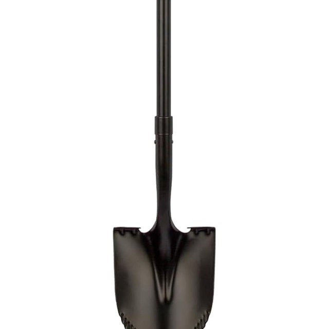 Heavy Duty Shovel, 58 Inches, Black, High Carbon Steel, Fiberglass Handle, Modern Style