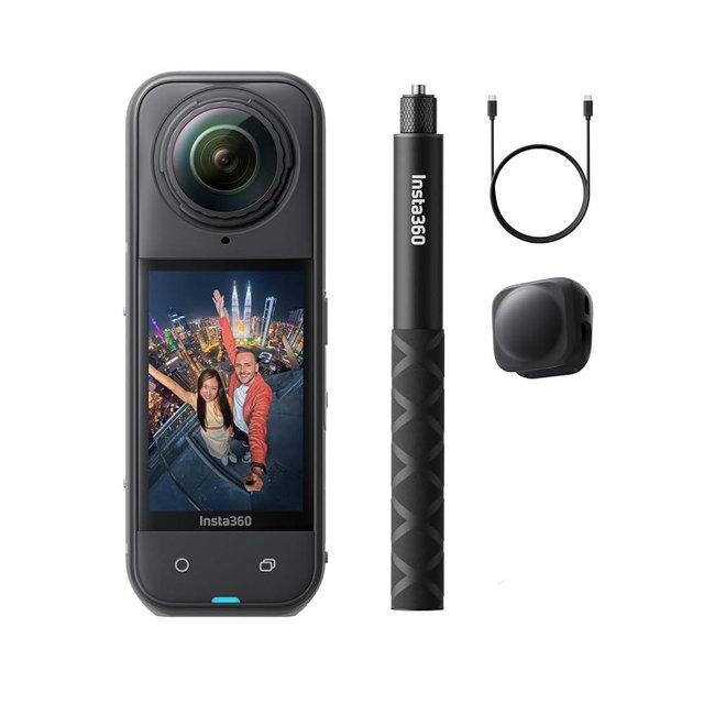 Insta360 X5 Get-Set Bundle - Waterproof 8K 360° Action Camera, Leading Low Light, Invisible Selfie Stick Effect, Rugged and Replaceable Lens, 3-Hour Battery, Built-in Wind Guard, Stabilization