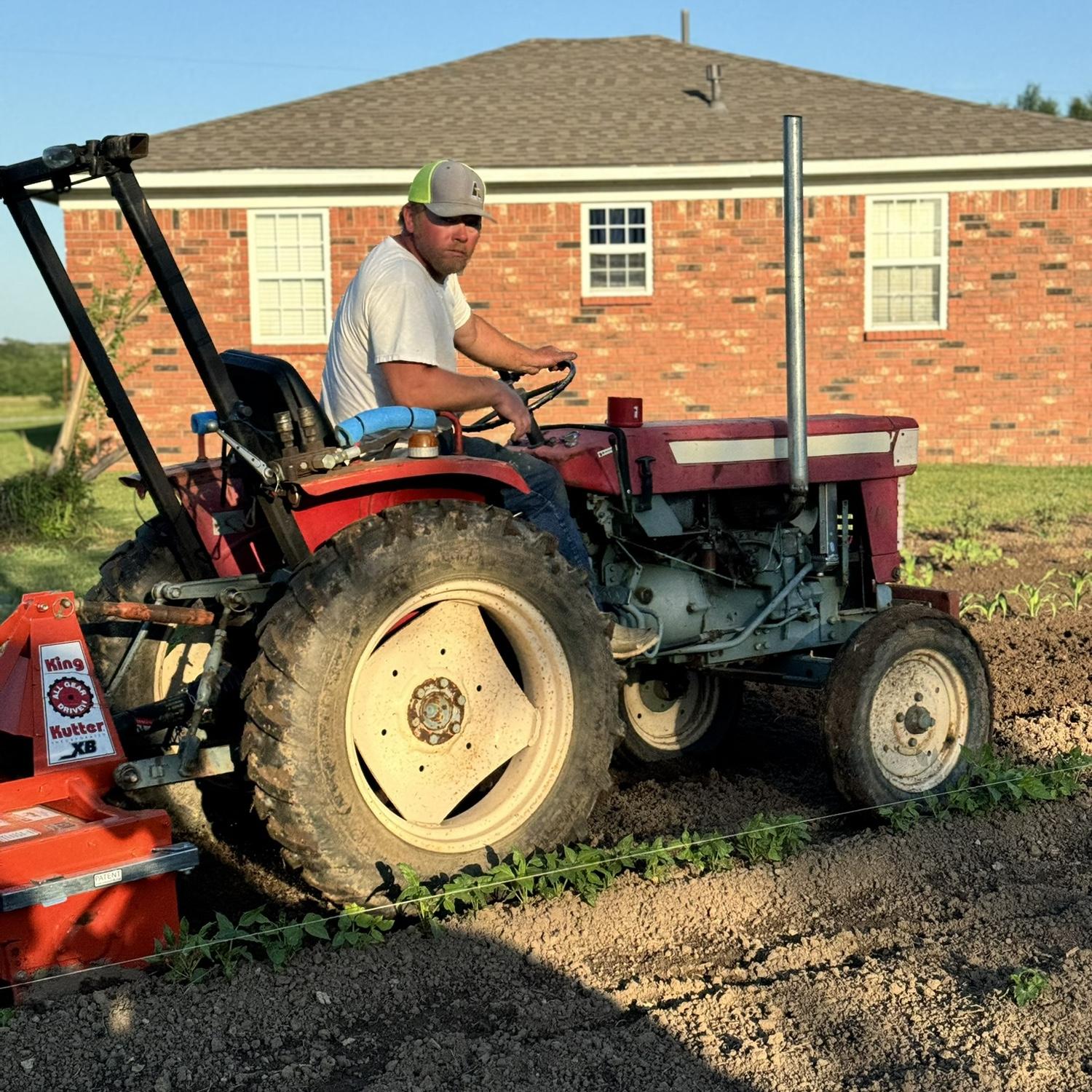 Levi tilling our 1st garden