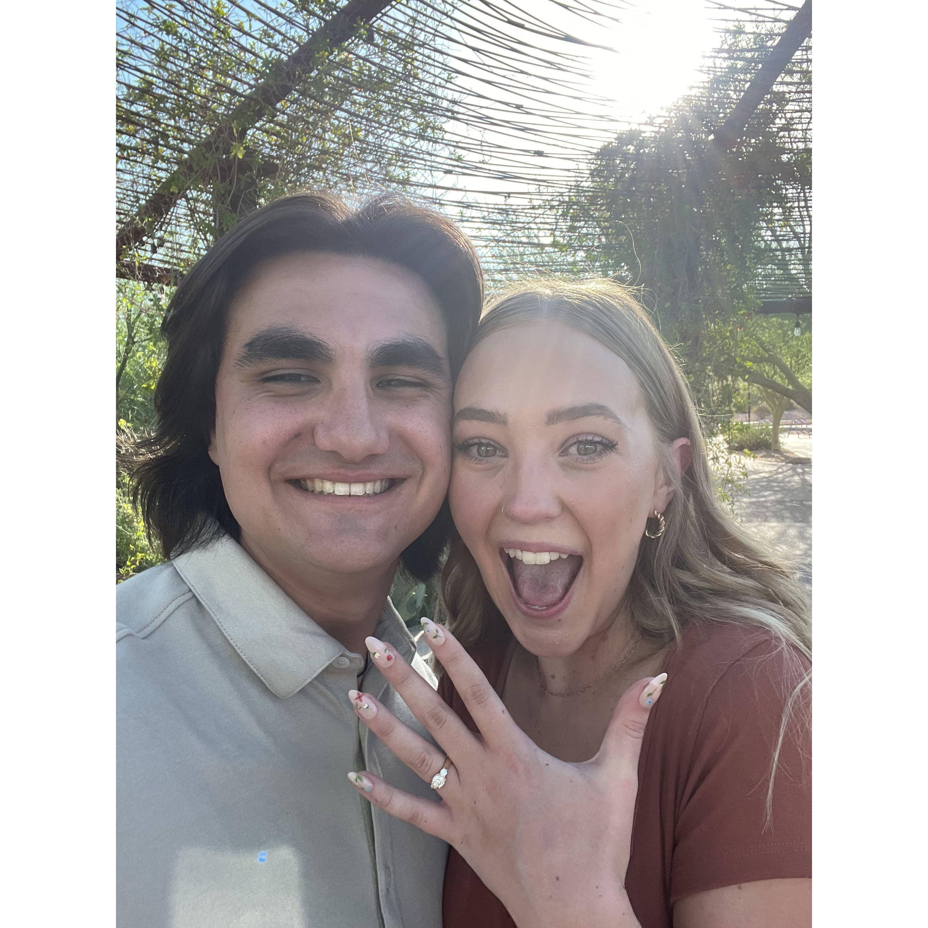 We got engaged on June 30th 2022 on family Perkins day! He told me we were going to have family phots at the botanical gardens taken but instead he proposed.