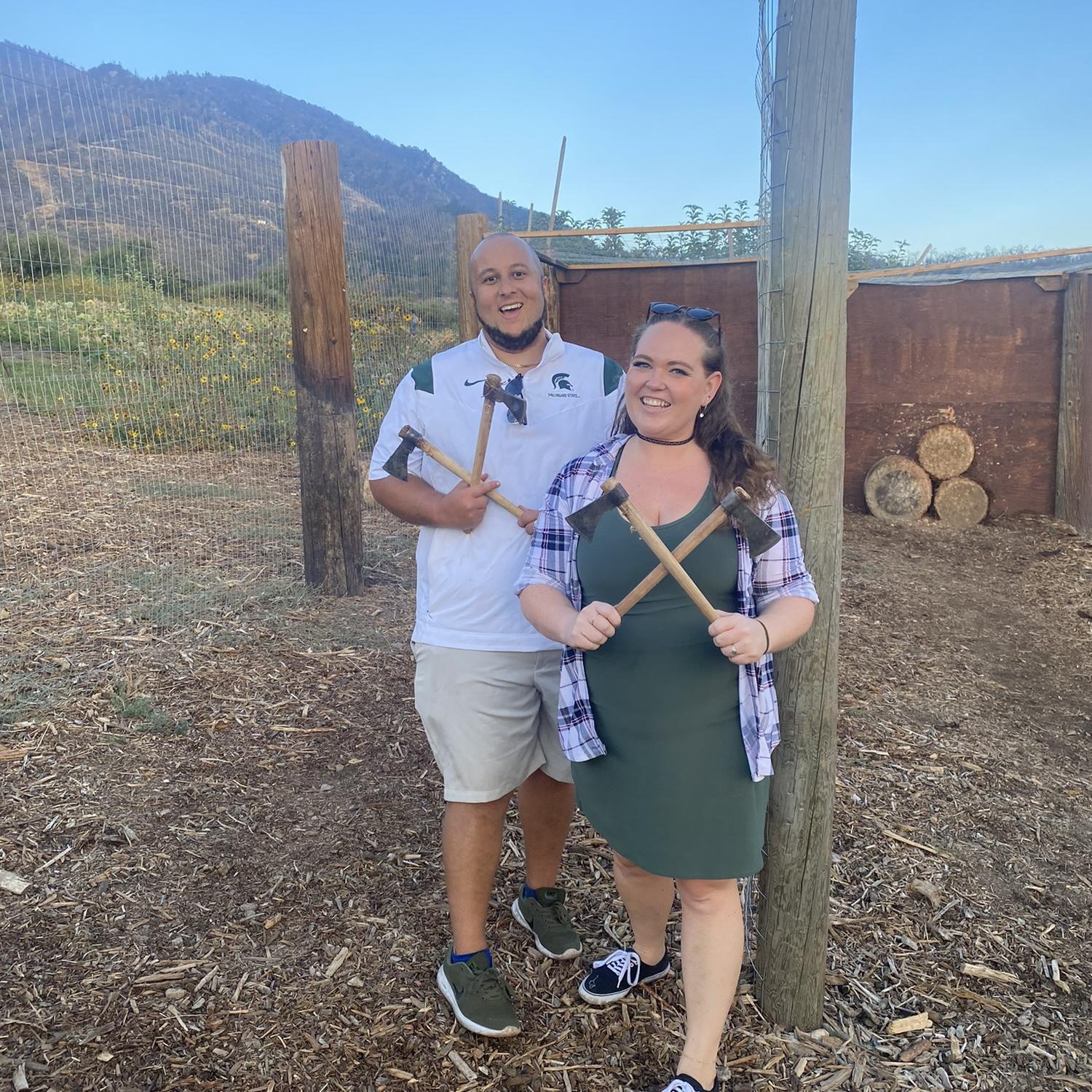 Axe throwing at the Apple Orchard