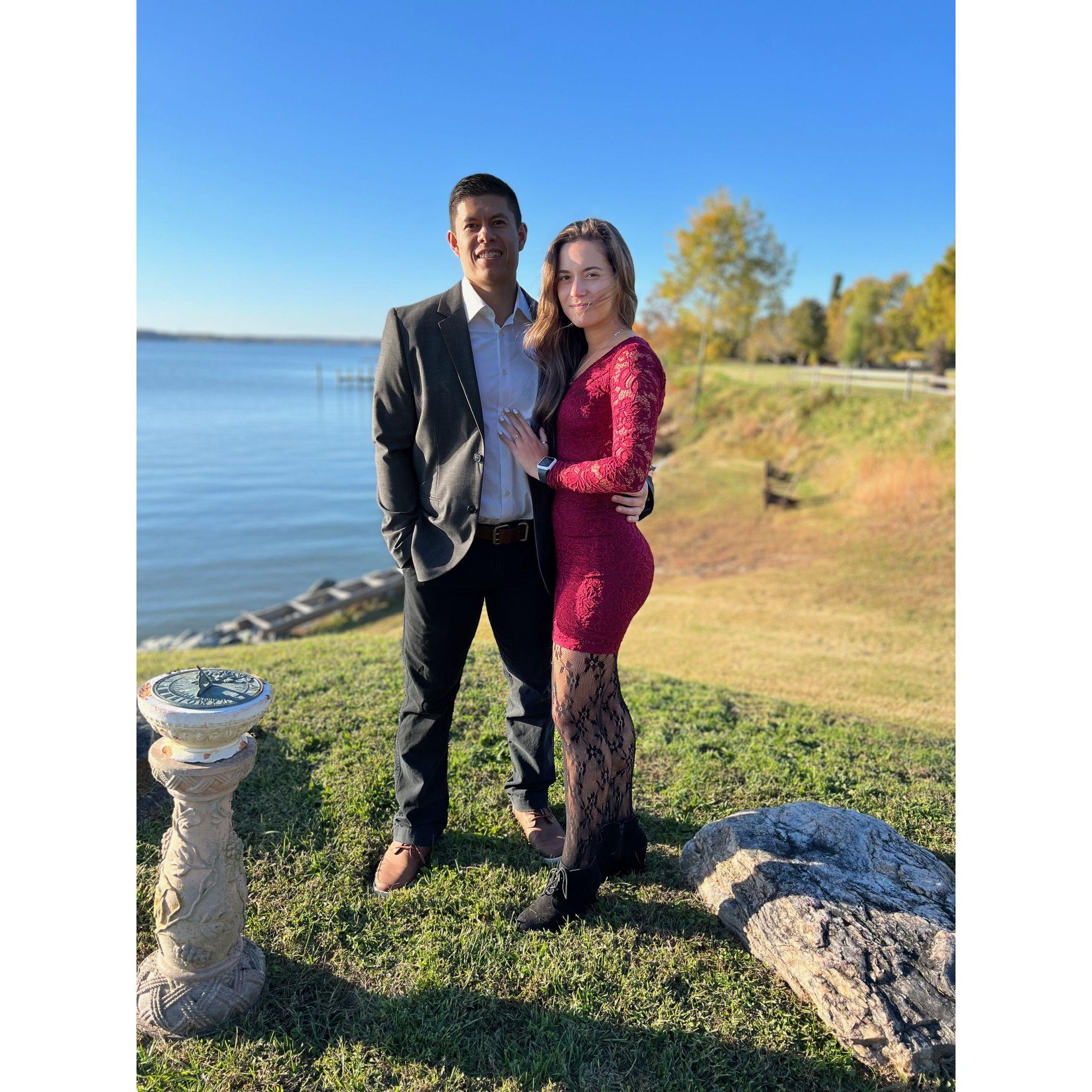 Our first first picture after we both had finished the physical therapy boards exam at our friend Amy's wedding in October 2022.