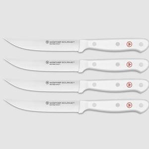 Gourmet 4-Piece Steak Knife Set (White)