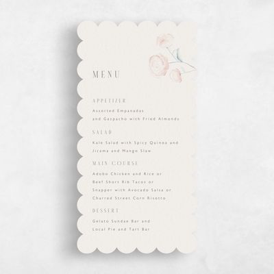 Beige Scalloped Wedding Menu - Lorelei