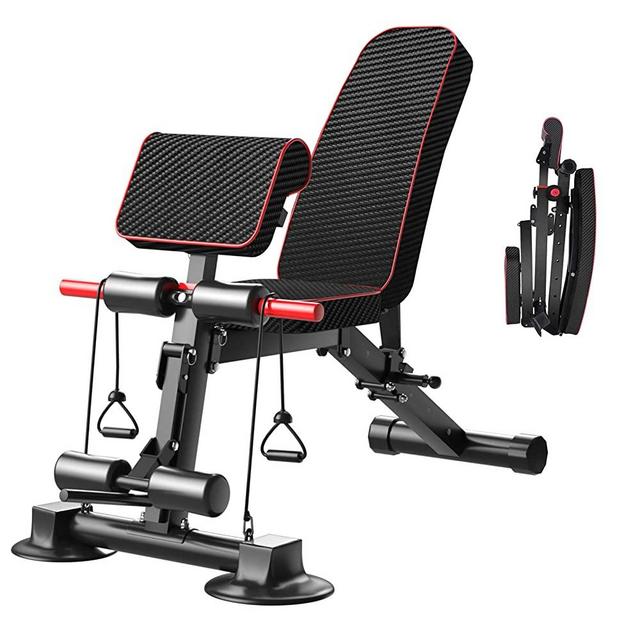 Adjustable Weight Bench - Utility Weight Benches for Full Body Workout, Foldable Flat/Incline/Decline Exercise Multi-Purpose Bench for Home Gym