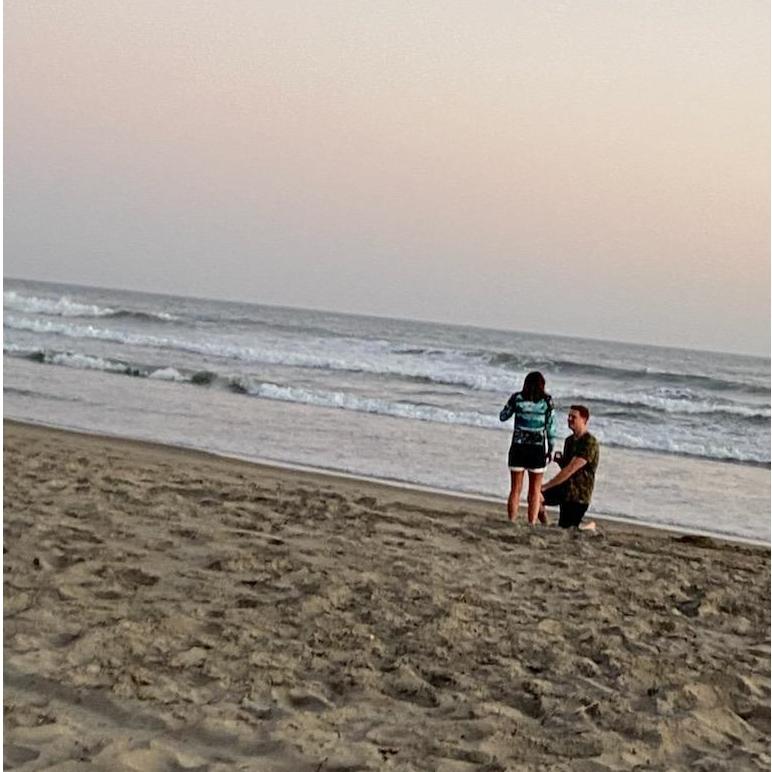 Sunset proposal on La Selva Beach, CA.