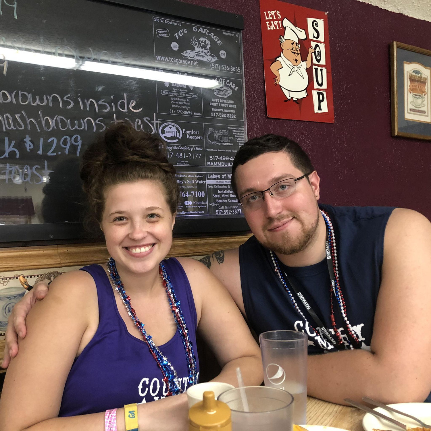 This was one of the mornings we stop at for breakfasts during our trip at the faster horses festival. This pic was taken at some dinner in the local area. During the trip Benn first said “I love you”.