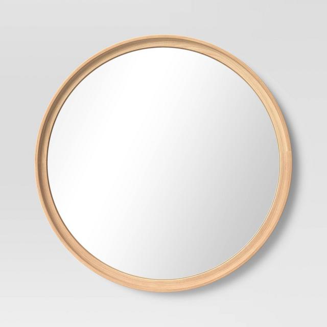 26" Classic Round Wood Mirror Natural - Threshold™