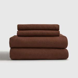 Linen Sheets | Bordeaux | Full Size with fitted sheet