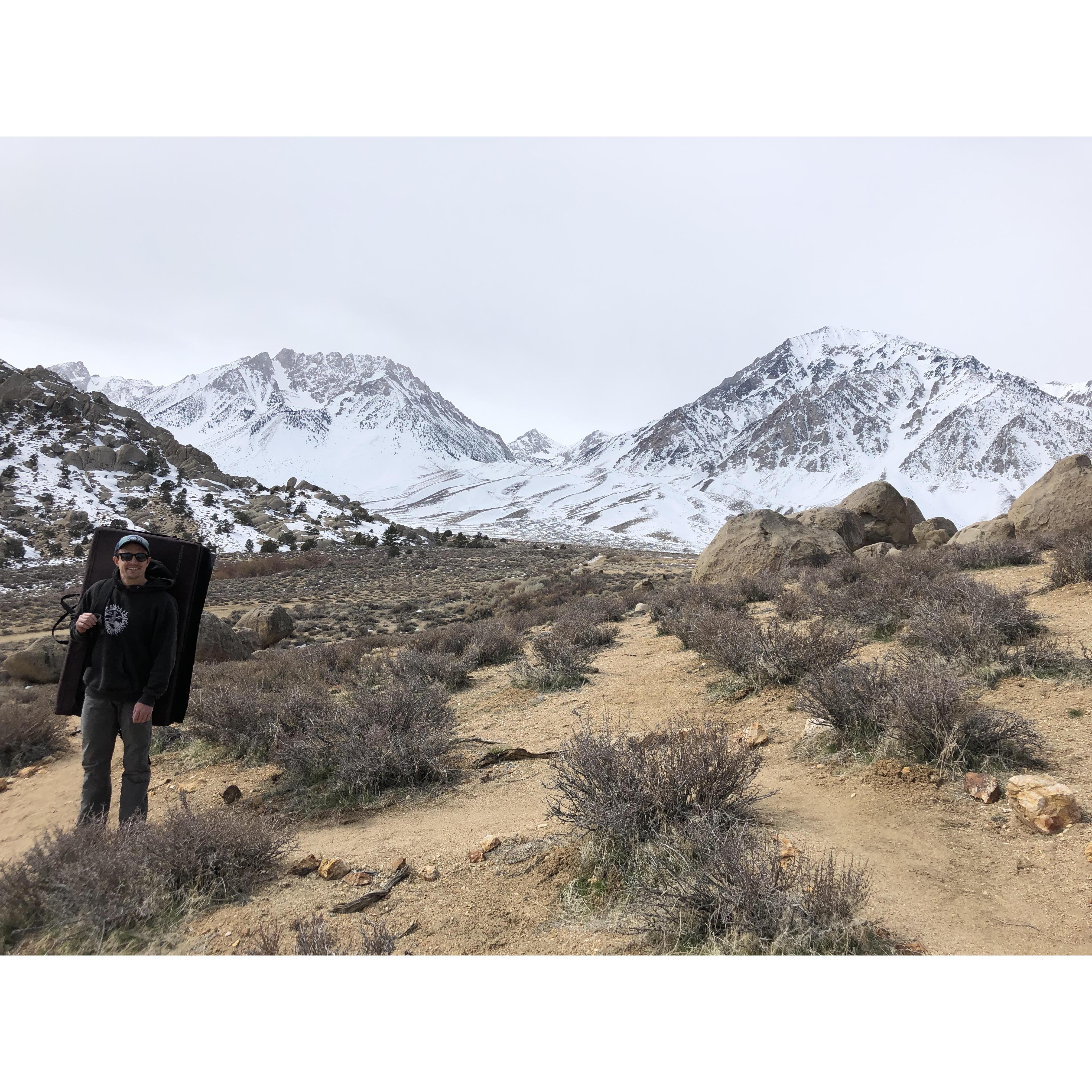 Bouldering in the Eastern Sierras.