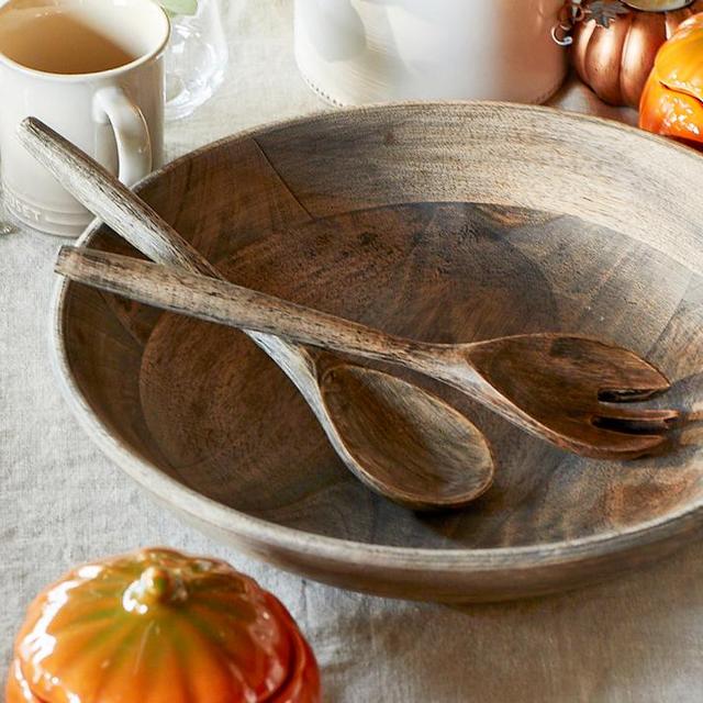 Gray Mango Wood Servers, Set of 2