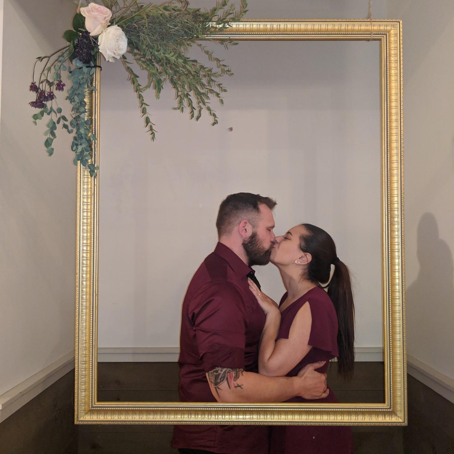 Picture taken at Lisa and Matt's Wedding. (John's first time meeting my entire family)
