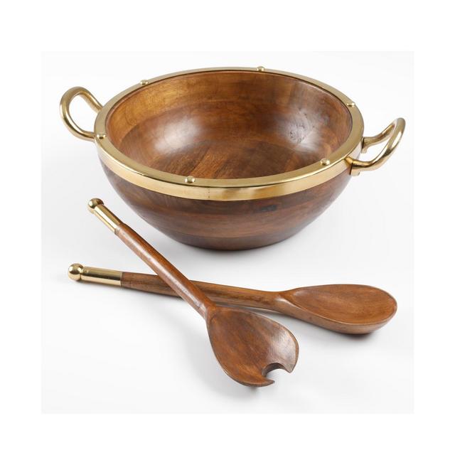 Cravings by Chrissy Teigen Three Piece Wood and Metal Salad Set, Created For Macy's
