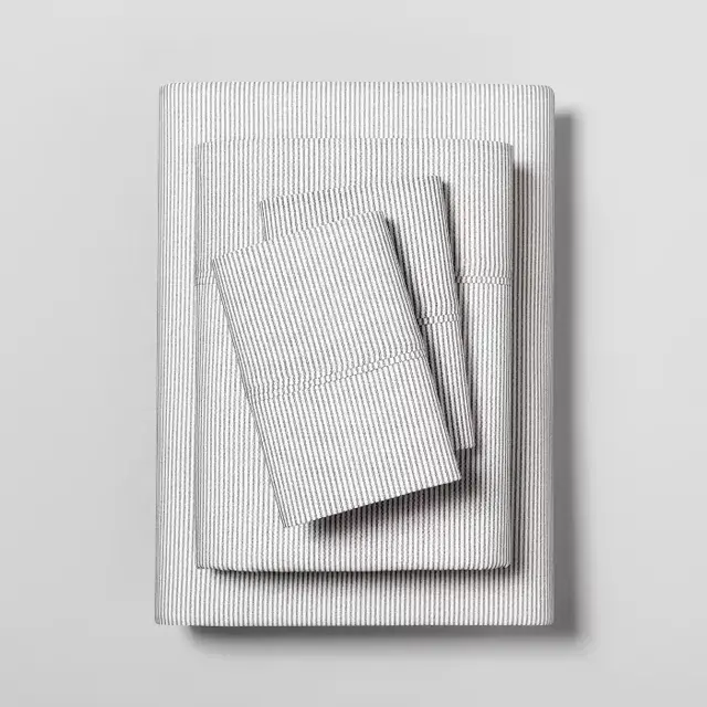 King Size Sheet Set Organic Printed Microstripe - Hearth & Hand™ with Magnolia