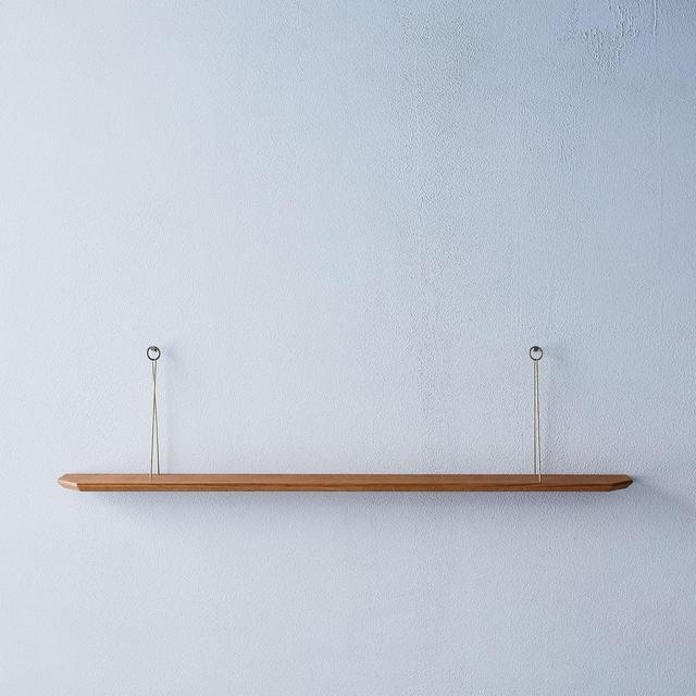 Hanging Oak & Brass Curiosities Shelf