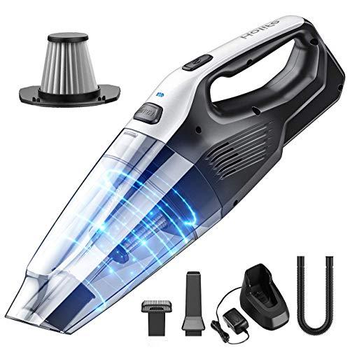 Holife Handheld Vacuum Cleaner Cordless, 7kpa Portable Hand Vacuum with Replaceable Battery and Stainless Steel Filter Quick Charge Tech for Pet, Hair, Home, Office, Car Cleaning