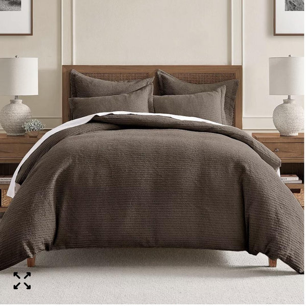Cloud Waffle Textured 2-Pc. Duvet Cover Set (king/cocoa)