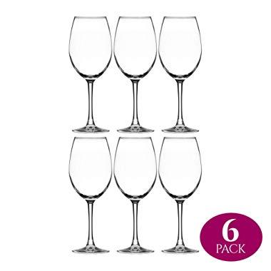 Element Drinkware Stemmed Wine Glass 16 Ounce | Crystal Clear Classic Design - Perfect for Red Wines & White Wines at Your Next Elegant Dinner Party or Event - Elongated Bowl Design Snifter - 6 Packs