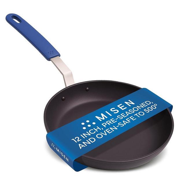 Misen 12 Inch Pre-Seasoned Carbon Steel Pan – Lightweight, Durable, Naturally Nonstick Skillet for Versatile Cooking – Oven Safe up to 500°F – Ideal for Searing, Sautéing, and Frying – Easy to Clean