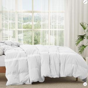 Puredown 600 FP Cooling Lightweight Breathable White Down Comforter for Hot Sleeper, Mesh Design Oversized Summer Blanket - White, King