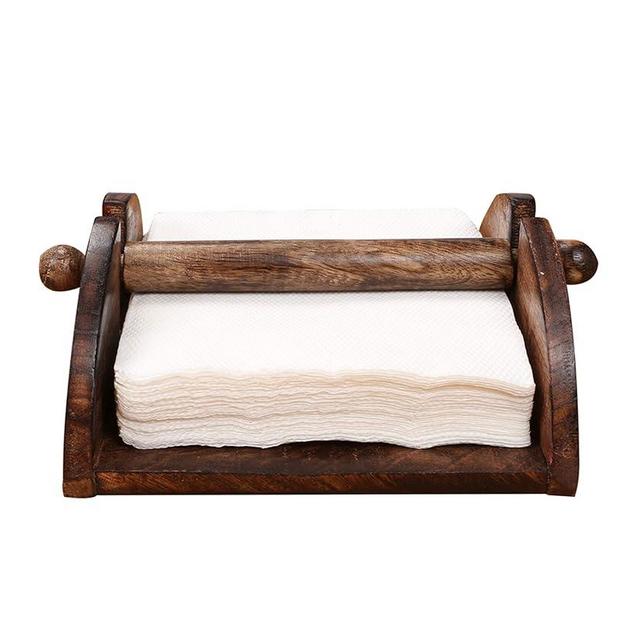Farmhouse Wood Napkin Holder, Napkin Holder for kitchen Tables, Dinner Tables, Picnic Tables, Napkin Holder Primitive Vintage Farmhouse Napkin Storage Dispenser Indoor - Outdoor Use - 7 Inch - Burnt