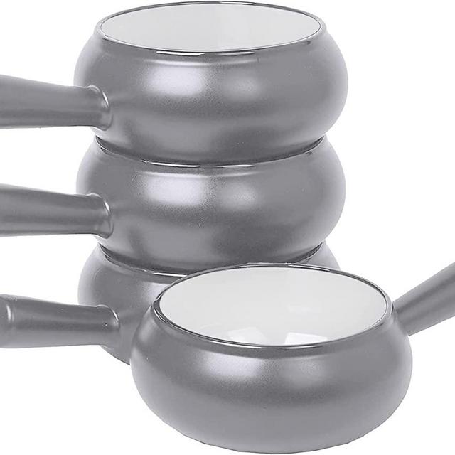 Set of 4 French Onion Soup Bowls with Handle - 17oz Ceramic Crock Serving Bowls for Cereal, Soup, Rice, Chili, Beef Stew, Oatmeal - Dishwasher and Oven Safe Bakeware, Grey