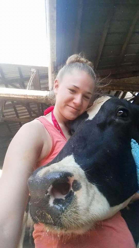 Joanne in her happy place 💜🐮💜