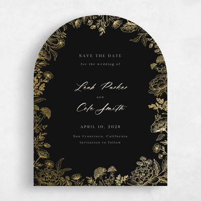 Black Arch Wedding Save the Date - Vicenza Portrait Foil