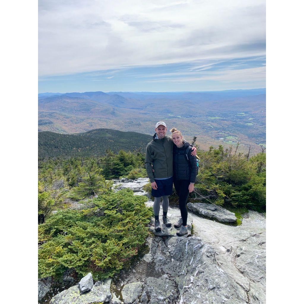 A couple of kids on top of a mountain on our first trip to VT